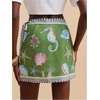 image:imageFloerns Womens Ocean Print Boho Skirt High Waisted Wrap Tie Side Vacation Mini SkirtsGreen