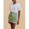 image:imageFloerns Womens Ocean Print Boho Skirt High Waisted Wrap Tie Side Vacation Mini SkirtsGreen