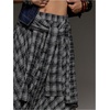 image:imageFloerns Womens Plaid Asymmetrical Midi Skirt Low Waist Handkerchief SkirtsBlue