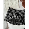 image:imageFloerns Womens Plaid Mini Skirts Pleated Hem Uniform Skater Skirt Built in ShortsBlack