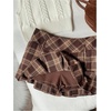 image:imageFloerns Womens Plaid Mini Skirts Pleated Hem Uniform Skater Skirt Built in ShortsKhaki