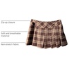image:imageFloerns Womens Plaid Mini Skirts Pleated Hem Uniform Skater Skirt Built in ShortsKhaki