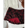 image:imageFloerns Womens Plaid Mini Skirts Pleated Hem Uniform Skater Skirt Built in ShortsRed