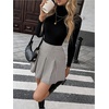 image:imageFloerns Womens Plaid Pleated Mini Skirts Preppy Uniform Skater A Line SkirtBlack White Multi