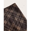 image:imageFloerns Womens Plaid Print Low Rise Mesh Skirt Elegant Ruffle Trim Bodycon Short SkirtsBrown