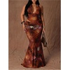 image:imageFloerns Womens Plus Size 2 Piece Halter Top Maxi Skirt Set Vacation OutfitBrown Multi