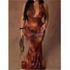image:imageFloerns Womens Plus Size 2 Piece Halter Top Maxi Skirt Set Vacation OutfitBrown Multi