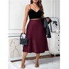 image:imageFloerns Womens Plus Size Elegant A Line Midi Skirts High Waisted Satin Date Night Formal Evening SkirtBurgundy