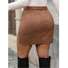 image:imageFloerns Womens Plus Size Faux Suede Wrap Mini Skirts Western Cowgirl Belted Bodycon Skirts Country Concert OutfitBrown