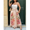 image:imageFloerns Womens Plus Size Floral Wrap Maxi Skirt Tie Side Beach Vacation A Line Summer SkirtsApricot