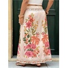 image:imageFloerns Womens Plus Size Floral Wrap Maxi Skirt Tie Side Beach Vacation A Line Summer SkirtsApricot
