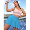 image:imageFloerns Womens Plus Size High Waisted Pleated Tennis Workout SkirtLake Blue