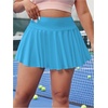 image:imageFloerns Womens Plus Size High Waisted Pleated Tennis Workout SkirtLake Blue