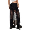 image:imageFloerns Womens Plus Size Lace Tiered Asymmetrical Ruffle Long Maxi SkirtsBlack