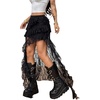 image:imageFloerns Womens Plus Size Lace Tiered Asymmetrical Ruffle Long Maxi SkirtsBlack