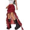 image:imageFloerns Womens Plus Size Lace Tiered Asymmetrical Ruffle Long Maxi SkirtsBurgundy