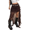 image:imageFloerns Womens Plus Size Lace Tiered Asymmetrical Ruffle Long Maxi SkirtsCoffee Brown