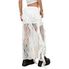 image:imageFloerns Womens Plus Size Lace Tiered Asymmetrical Ruffle Long Maxi SkirtsWhite