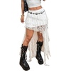 image:imageFloerns Womens Plus Size Lace Tiered Asymmetrical Ruffle Long Maxi SkirtsWhite