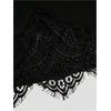 image:imageFloerns Womens Plus Size Satin Lace Trim Patchwork Sexy Mini SkirtBlack