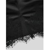 image:imageFloerns Womens Plus Size Satin Lace Trim Patchwork Sexy Mini SkirtBlack Satin Solid