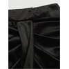 image:imageFloerns Womens Plus Size Satin Midi Skirt High Wasited Wrap Ruched Slit Business Casual Pencil SkirtsBlack