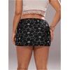 image:imageFloerns Womens Plus Size Sequin Mini Skirt 3D Floral Mesh Micro SkirtsBlack