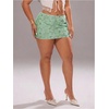 image:imageFloerns Womens Plus Size Sequin Mini Skirt 3D Floral Mesh Micro SkirtsMint Green