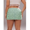 image:imageFloerns Womens Plus Size Sequin Mini Skirt 3D Floral Mesh Micro SkirtsMint Green
