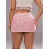 image:imageFloerns Womens Plus Size Sequin Mini Skirt 3D Floral Mesh Micro SkirtsPink