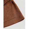 image:imageFloerns Womens Plus Size Suede Skirt Fall Winter Ruched Wrap Front Mini SkirtsBrown