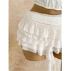 image:imageFloerns Womens Plus Size Tiered Layered Mini Skirt Low Rise Asymmetrical Ruffle Beach Y2k SkirtsWhite