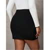 image:imageFloerns Womens Plus Size Wrap Mini Skirt Ruched High Waisted Bodycon Business Casual SkirtsBlack