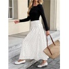 image:imageFloerns Womens Polka Dots Maxi Skirt 90s Vintage Flowy Flared A Line Long SkirtBeige