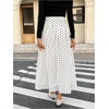 image:imageFloerns Womens Polka Dots Maxi Skirt 90s Vintage Flowy Flared A Line Long SkirtBeige