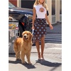 image:imageFloerns Womens Polka Dots Midi Skirt Ruched Waist Asymmetrical Going Out A Line SkirtsBrown