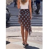 image:imageFloerns Womens Polka Dots Midi Skirt Ruched Waist Asymmetrical Going Out A Line SkirtsBrown