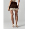 image:imageFloerns Womens Retro Vintage Floral Lace Satin Skirt High Waisted A Line Elegant Mini SkirtsBrown