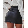 image:imageFloerns Womens Rivet Leather Mini Skirt Ruched Floral Lace Date Night Bodycon SkirtsBlack