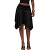 image:imageFloerns Womens Ruched Low Rise Midi Skirt Asymmetrical Night Out SkirtsBlack