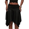 image:imageFloerns Womens Ruched Low Rise Midi Skirt Asymmetrical Night Out SkirtsBlack