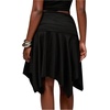 image:imageFloerns Womens Ruched Low Rise Midi Skirt Asymmetrical Night Out SkirtsBlack