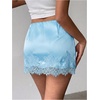 image:imageFloerns Womens Sexy Lace Satin Low Rise Patchwork Night Out Mini SkirtLight Blue