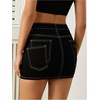 image:imageFloerns Womens Stretch High Waisted Short Mini Denim Skirt Jeans SkirtsA Black