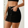 image:imageFloerns Womens Stretch High Waisted Short Mini Denim Skirt Jeans SkirtsA Black