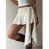 image:imageFloerns Womens Summer Mini Skirt Y2k Tie Side A Line Skirts with Built in Shorts Concert OutfitsApricot