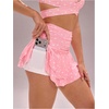 image:imageFloerns Womens Summer Polka Dots Tennis Skirts Ruched Tiered Ruffle Mini Skirt with Built in ShortsPink