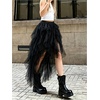 image:imageFloerns Womens Tulle Skirt Asymmetrical Layered Ruffle Fairy Long SkirtsBlack