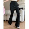 image:imageFloerns Womens Workout Skirted Leggings Mid Waisted Flared Leg Athletic Yoga PantsBlack