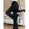 image:imageFloerns Womens Workout Skirted Leggings Mid Waisted Flared Leg Athletic Yoga PantsBlack